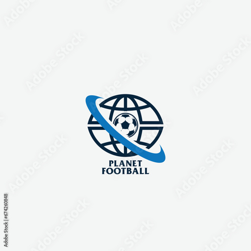 Vector soccer and planet logo 