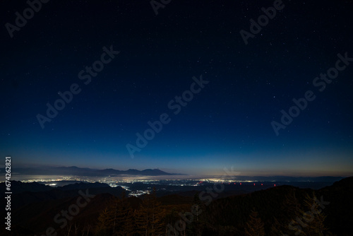 長野県上田市 美ヶ原からの夜景 小諸市 軽井沢