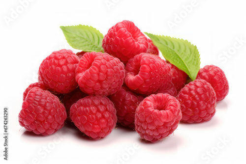 raspberry fruit isolated on white background