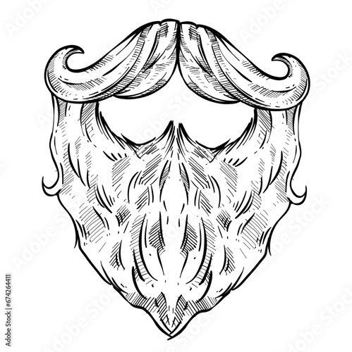 mustache and beard handdrawn illustration