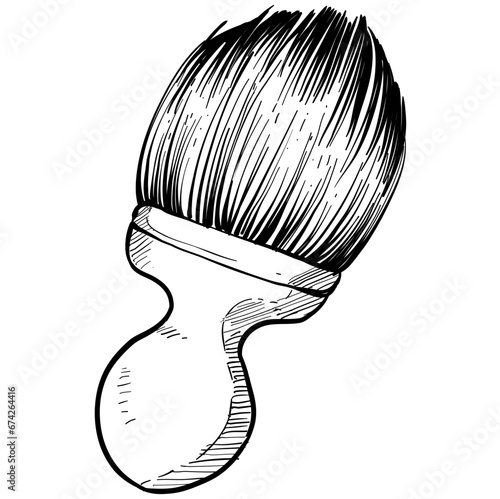 shaving brush handdrawn illustration