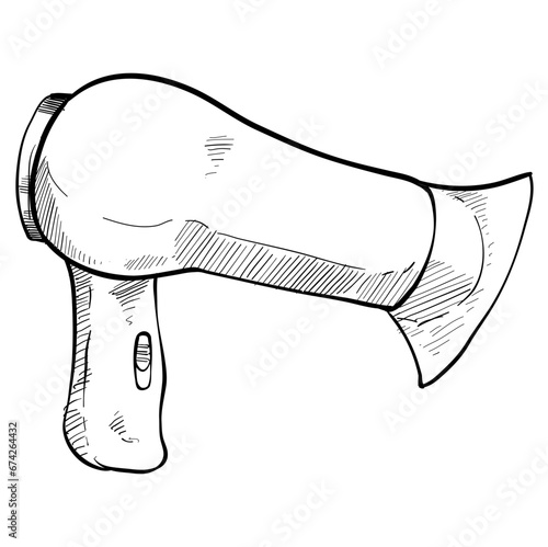 hair dryer handdrawn illustration