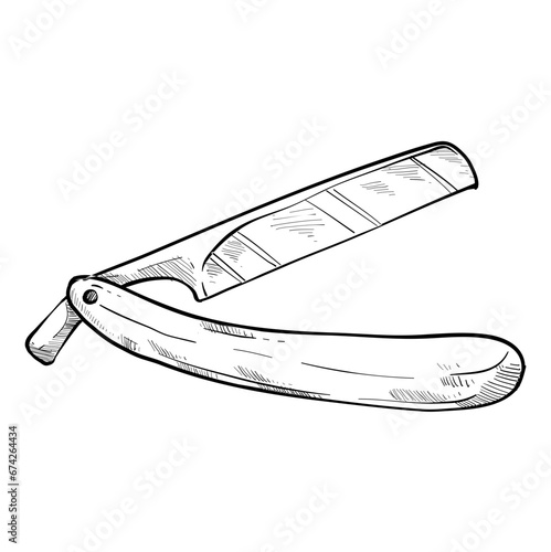 shaving knife handdrawn illustration