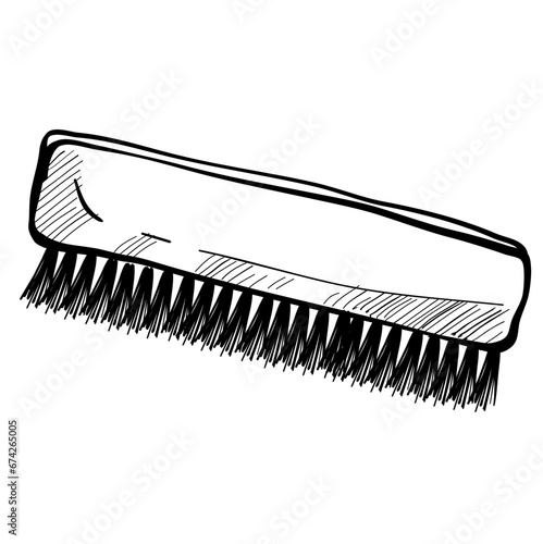 shoe brush handdrawn illustration