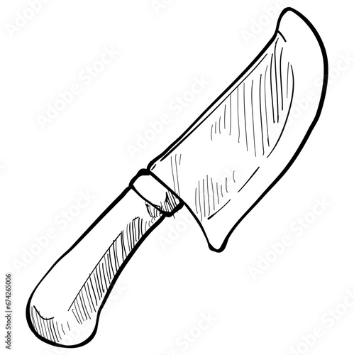 shoemaker tool knife handdrawn illustration