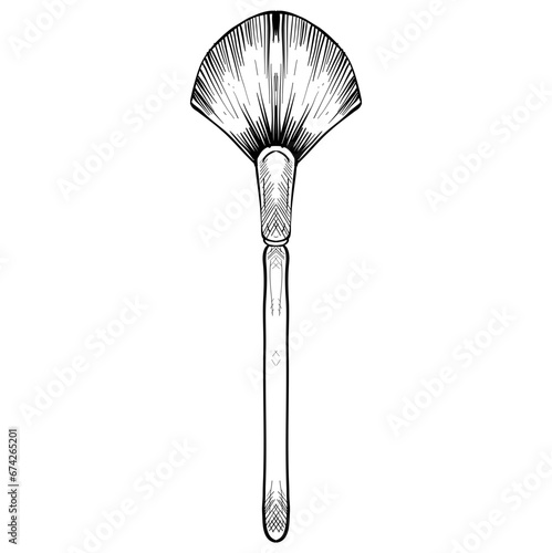 makeup brush handdrawn illustration