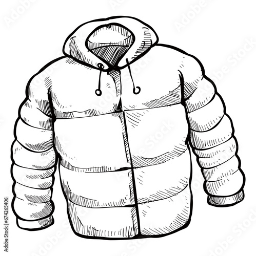 winter jacket handdrawn illustration