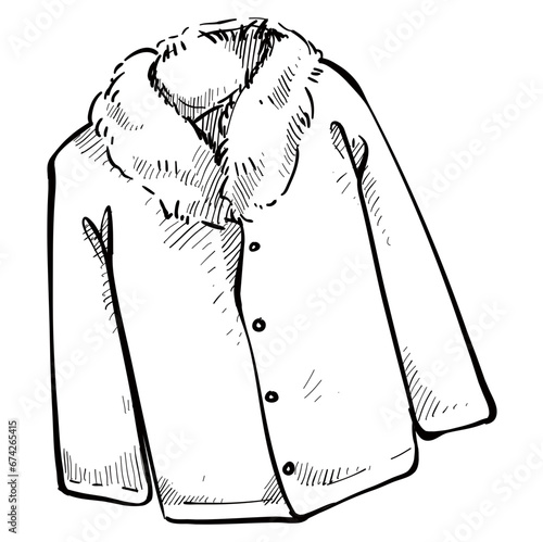 winter jacket handdrawn illustration