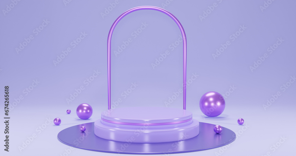 purple product podium with pearls on purple background purple product podium with pearls on purple background