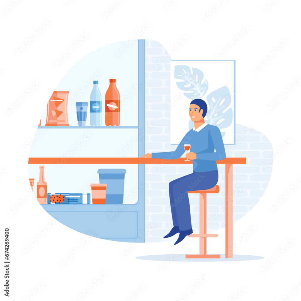 Hotel sevices. Hotel lobby bar, work trip, check-in at the reception, flat vector modern illustration Hotel sevices. Hotel lobby bar, work trip, check-in at the reception, flat vector modern illustration
