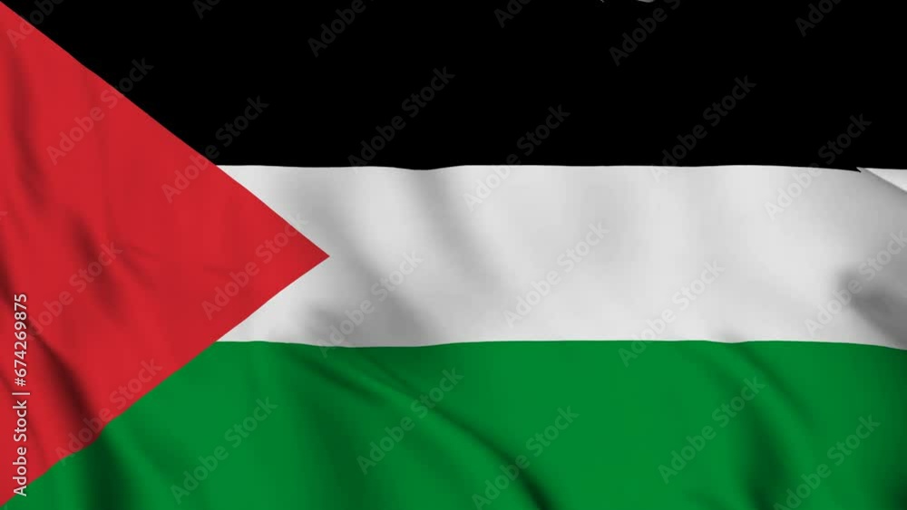 Palestine Flag Waving Video Background, close up view of the flag of Palestine waving in the wind. Selective focus. Palestine Flag Waving Video Background, close up view of the flag of Palestine waving in the wind. Selective focus.
