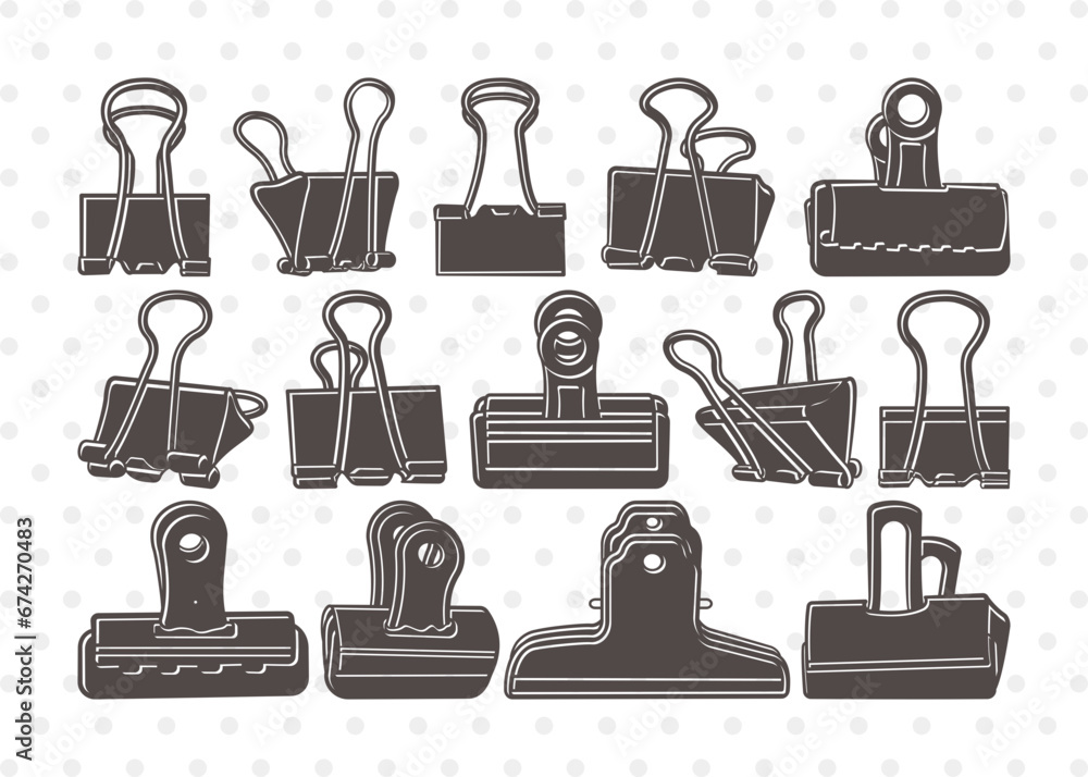 Binder Clip Clipart SVG Cut File Binder Clip SVG School Supplies