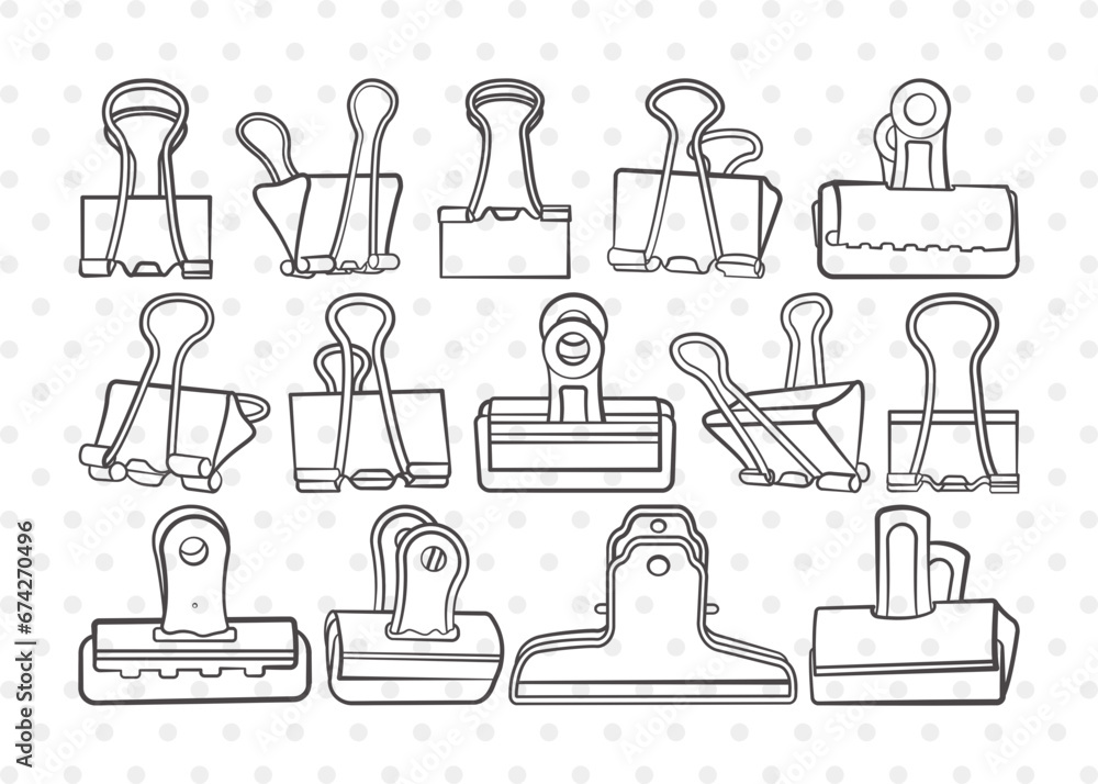 Binder Clip Clipart SVG Cut File Binder Clip SVG School Supplies