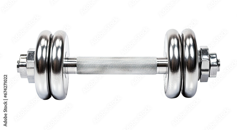 Steel dumbbell isolated on transparent background Steel dumbbell isolated on transparent background
