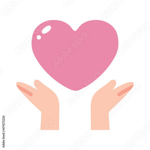 手とハート　アイコン