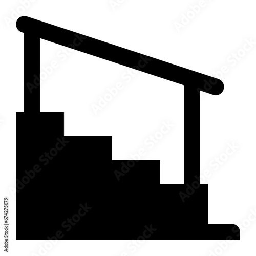 Stair black solid glyph icon