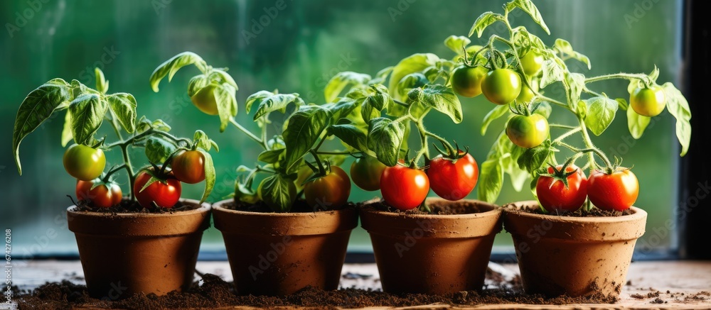 The ripe Bulgarian pepper and juicy tomatoes which are the fruits of spring seedlings grown on the windowsill in a peat pot can be used as ingredients for either a festive dish or an athlet