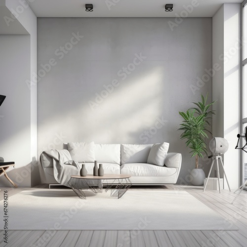 modern apartment living room interior with furniture