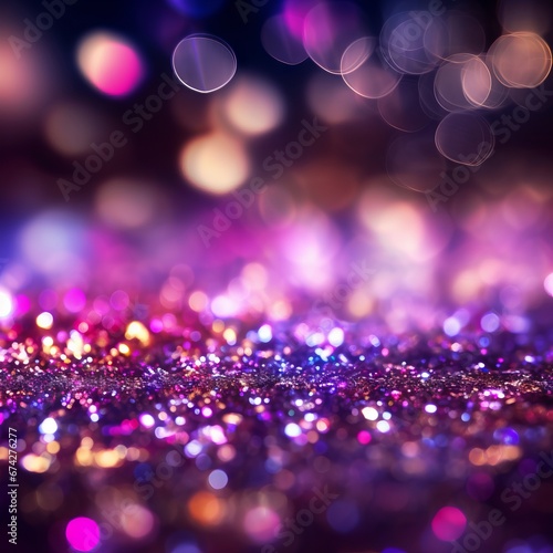 Defocused bokeh background of glittering sparkles and lights