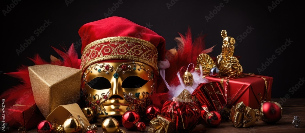 The hat worn by Santa Claus the mask used during carnivals and the ...