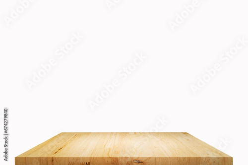 3D Rendering, wooden top table on isolated white background
