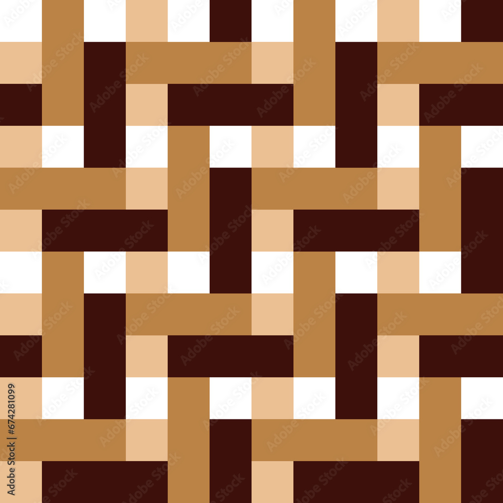 Seamless pattern with geometric motifs in 4 colors