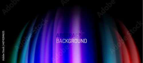 Rainbow color wave lines on black. Techno or business abstract background for posters, covers, banners, brochures, websites