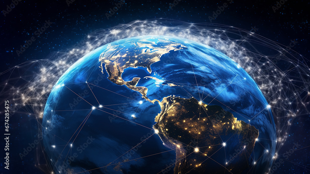 earth view from space concept communication. earth view from space concept communication.