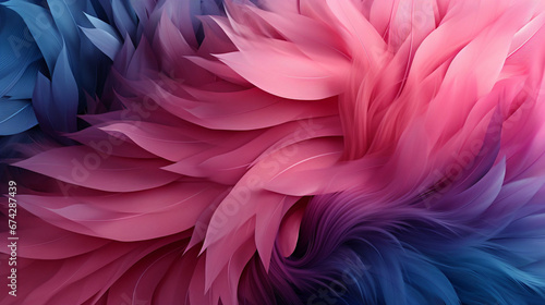 abstract pink feathers leaves