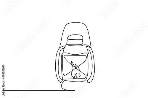 gas oil kerosene lamp vintage object line art design