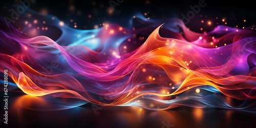 Vibrant color and particle-infused wallpaper, perfect for captivating visual storytelling on Adobe Stock Image. This dynamic wallpaper combines vivid hues with mesmerizing particles, offering versatil