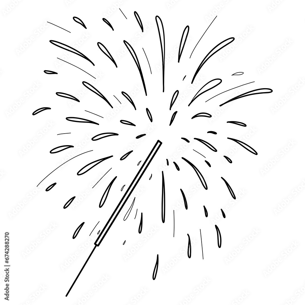 Fototapeta premium Sparkler drawing png