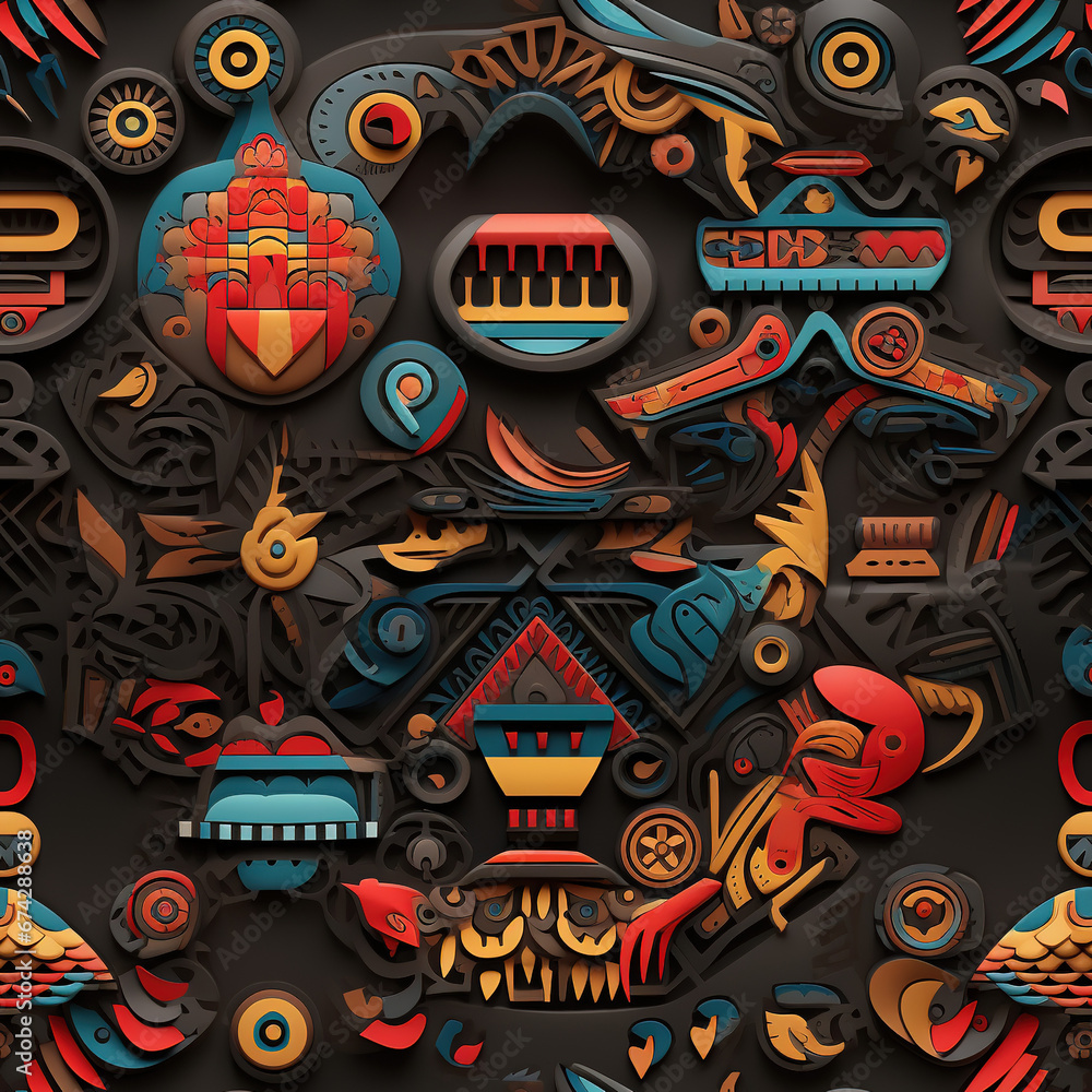 3d aztec logo Seamless Pattern 3d aztec logo Seamless Pattern