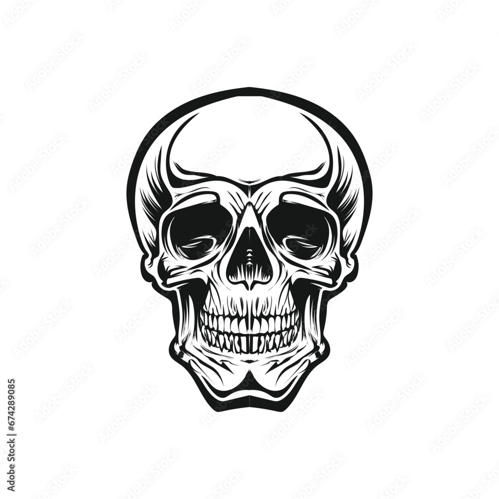 human skull vector design style