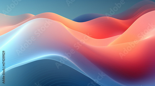 Abstract fluid 3d render holographic iridescent neon curved wave in motion dark background. Dark abstract background with glowing wave. colorful wave.
