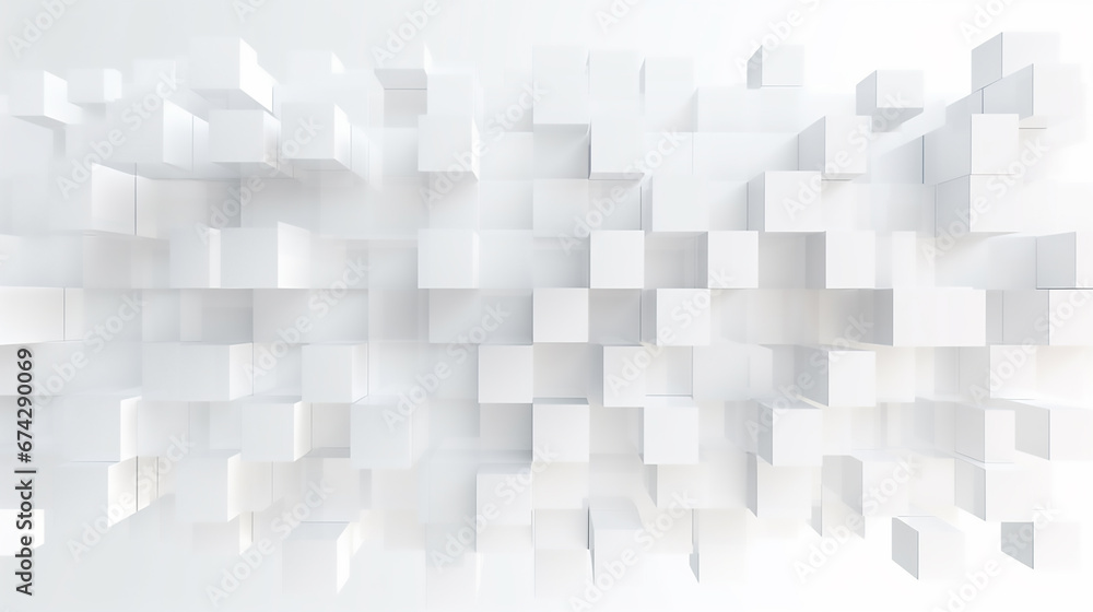 White color technology concept geometric square background. square 3d Modern Abstract white background design. Minimal geometric white light background abstract design. - obrazy, fototapety, plakaty 