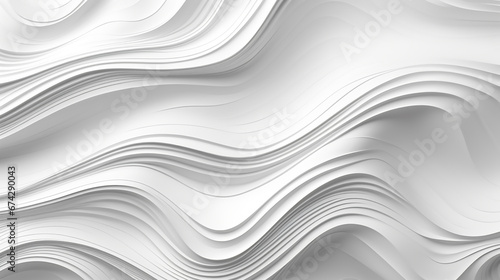 Abstract 3d white background seamless pattern waves, wavy texture. wavy white and grey paper background with curve lines and shadow, suitable for banner. White abstract background with waves. 