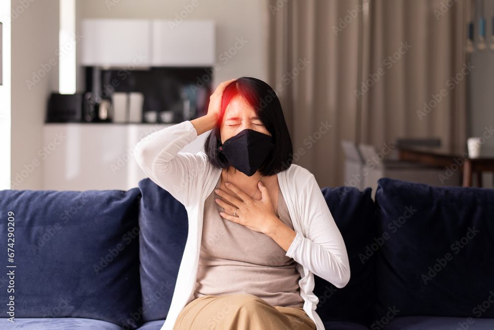 Sick asian woman having a brain hemorrhage,Brain Bleed,Stroke