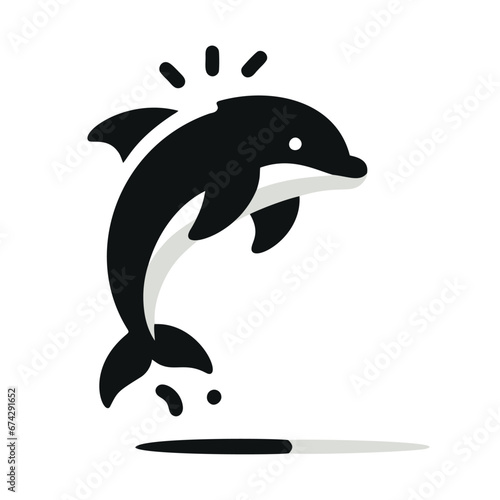 killer whale dolphin isolated on white background