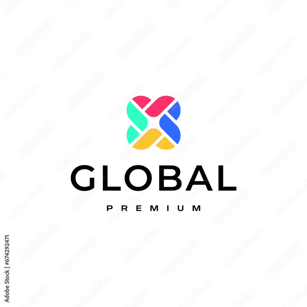 Global Community Logo Icon Elements Template. Community health care. Abstract Community logo