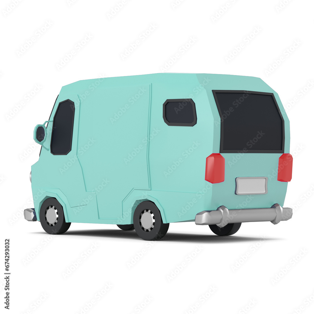 Naklejka premium 미니 버스 자동차 핑크 배경 Mini Bus Car on Pink Background