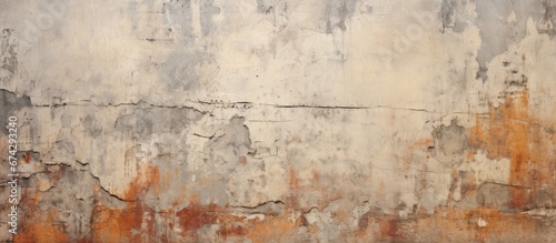 Abstract worn out backdrop comprised of an aged weathered wall with cracks spots and stains The antique surface appears damaged