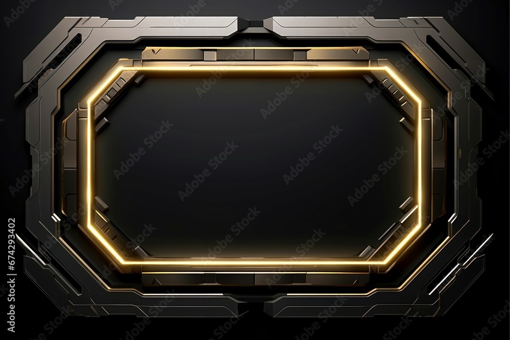Abstract high tech black border, futuristic technology background Abstract high tech black border, futuristic technology background