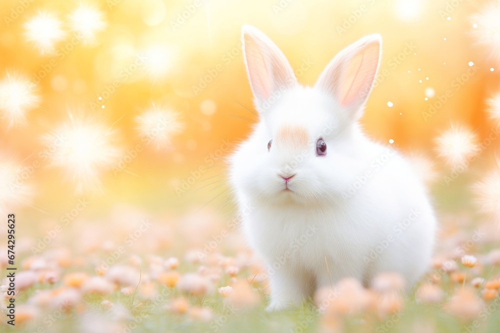 Close-up of cute rabbit with beautiful bokeh background Close-up of cute rabbit with beautiful bokeh background