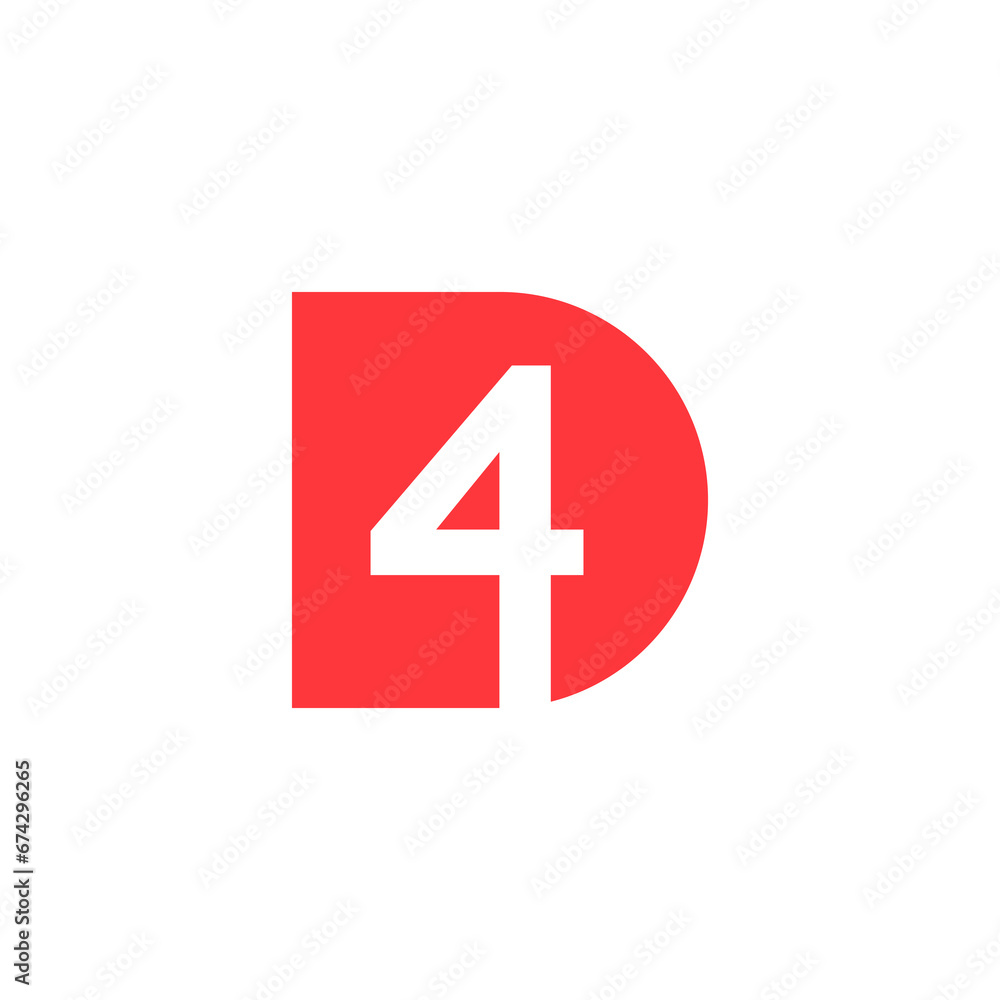4D Logo Design. Simpe and modern design 4D Logo Design. Simpe and modern design