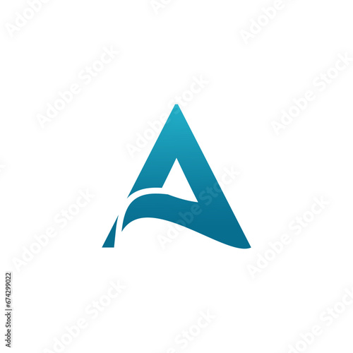 modern logo with letter A 3D shape