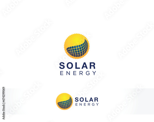 sun photovoltaic modern solar panel energy logo (ID: 674299069)