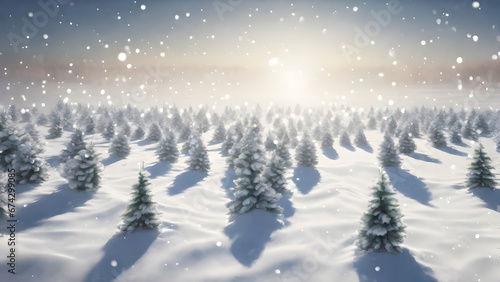 Wallpaper Mural Winter pine tree forest covered with snow at sunrise, aerial view. Merry christmas and happy new year background. Torontodigital.ca