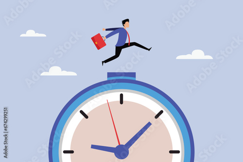 working time efficiency 2D flat vector concept for banner, website, illustration, landing page, flyer, etc