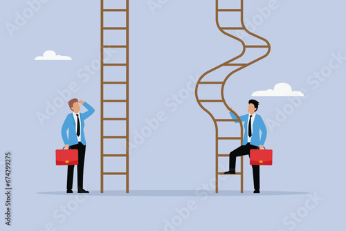 Business people with unfair challenges 2D flat vector concept for banner, website, illustration, landing page, flyer, etc